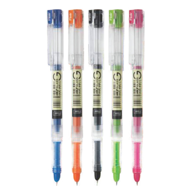 Flair Inky Glass Fountain Pen | Includes 3 Ink Cartridges and 1 Converter