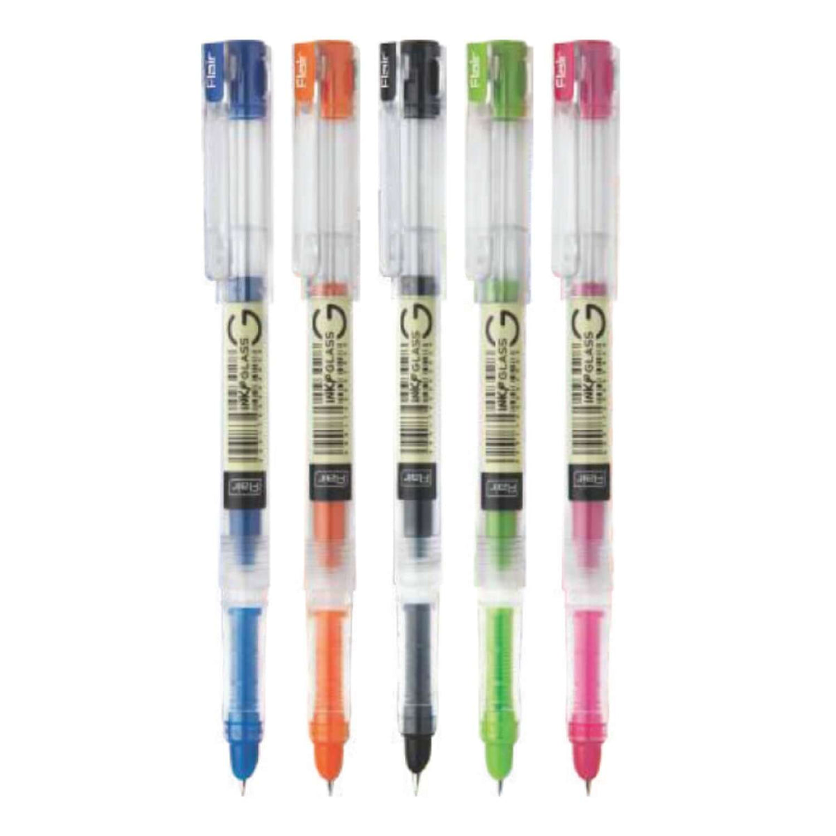 Flair Inky Glass Fountain Pen | Includes 3 Ink Cartridges and 1 Converter in various colors