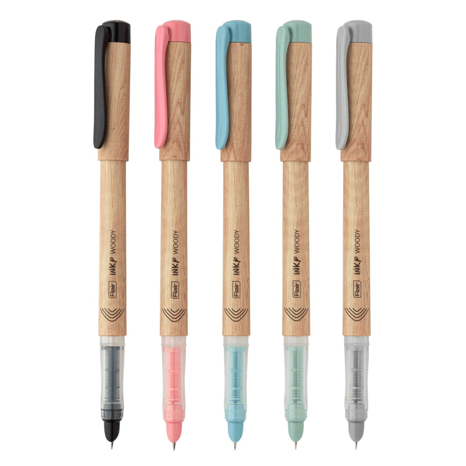 Flair Inky Woody Fountain Pen | Includes 3 Cartridges and Converter