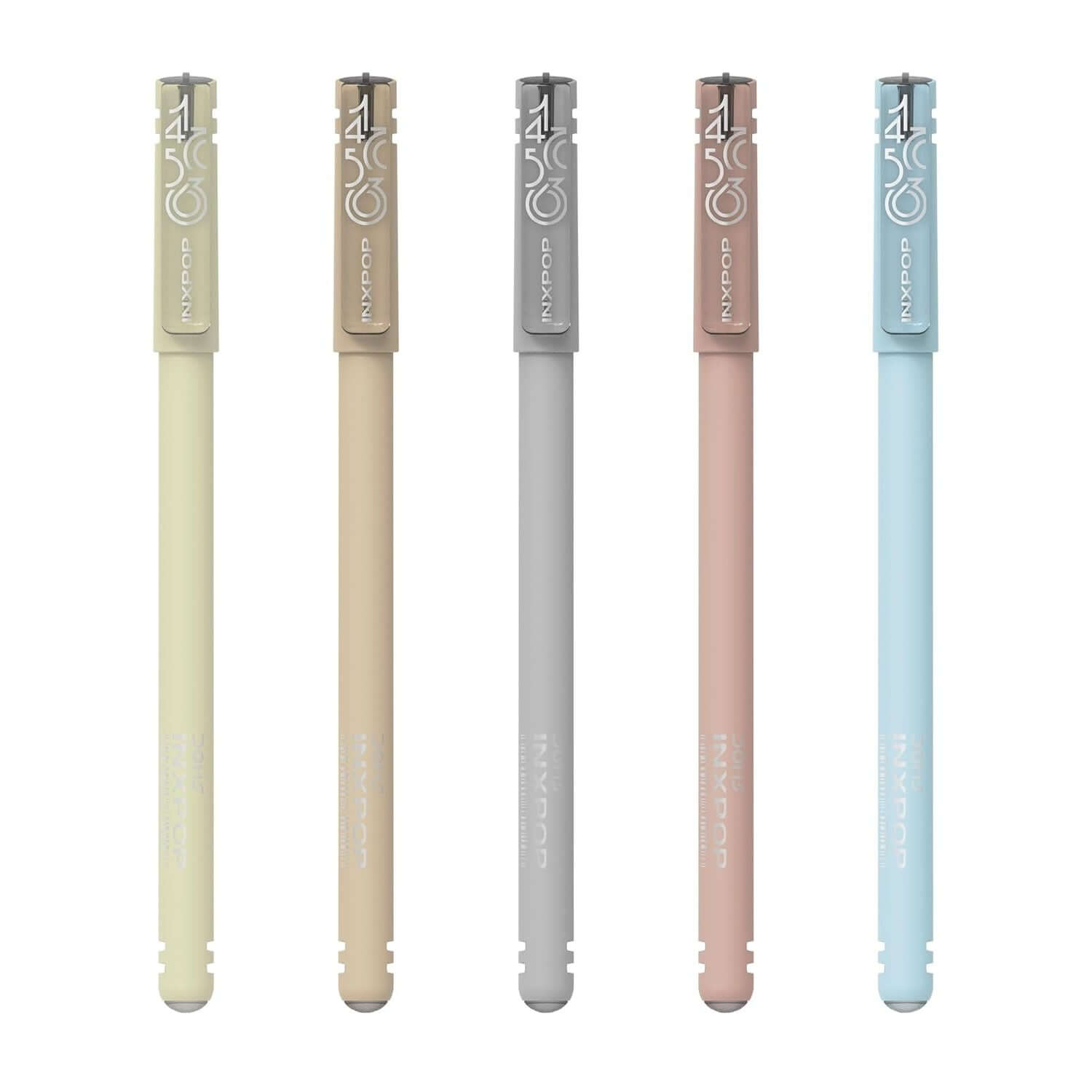 DOMS Inxpop Ball Pen | Ink Colour - Blue - Display of ink pens in various colors including blue.