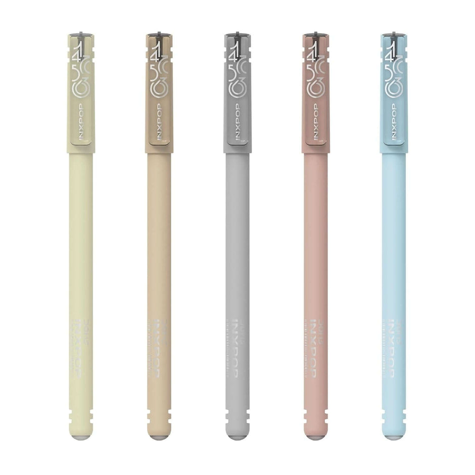 DOMS Inxpop Ball Pen | Ink Colour - Blue - Display of ink pens in various colors including blue.