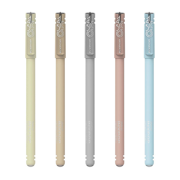 DOMS Inxpop Ball Pen | Ink Colour - Blue - Display of ink pens in various colors including blue.