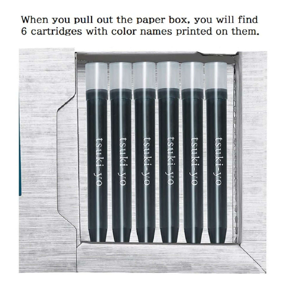 Pilot Iroshizuku Ink Cartridges IRF-6S for Fountain Pen | Pack of 6 cartridges displayed in a box.