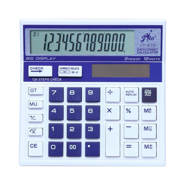 Jito JT-512 12 Digits Desktop Calculator with large display and dual power functionality.