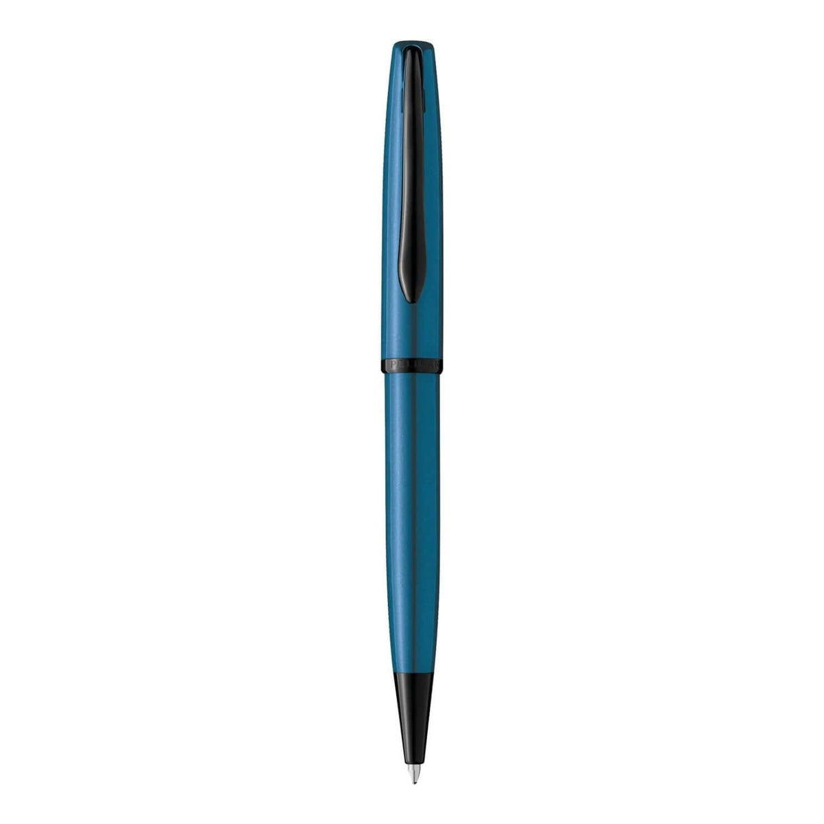 Pelikan Jazz Noble Elegance K36 Aquamarine PVD Ballpoint Pen with a sleek Black tip.