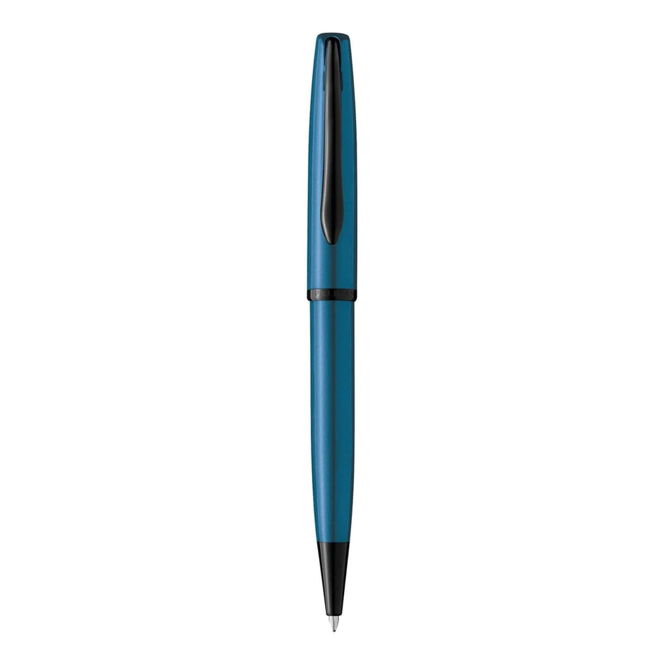 Pelikan Jazz Noble Elegance K36 Aquamarine PVD Ballpoint Pen with a sleek Black tip.