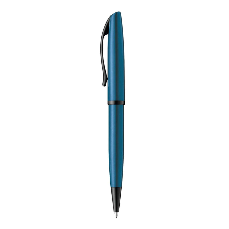 Pelikan Jazz Noble Elegance K36 Aquamarine PVD Ballpoint Pen showcasing a sleek design with black accents.