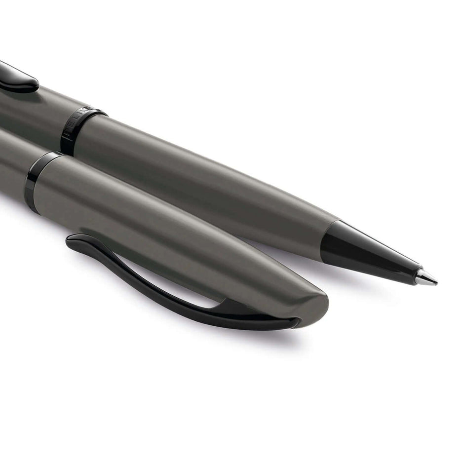 Pelikan Jazz Noble Elegance K36 Stone PVD Ballpoint Pen in pearl stone grey with black accents.
