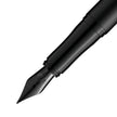 Pelikan Jazz Carbon Fountain Pen black nib detail showcasing sleek design and craftsmanship