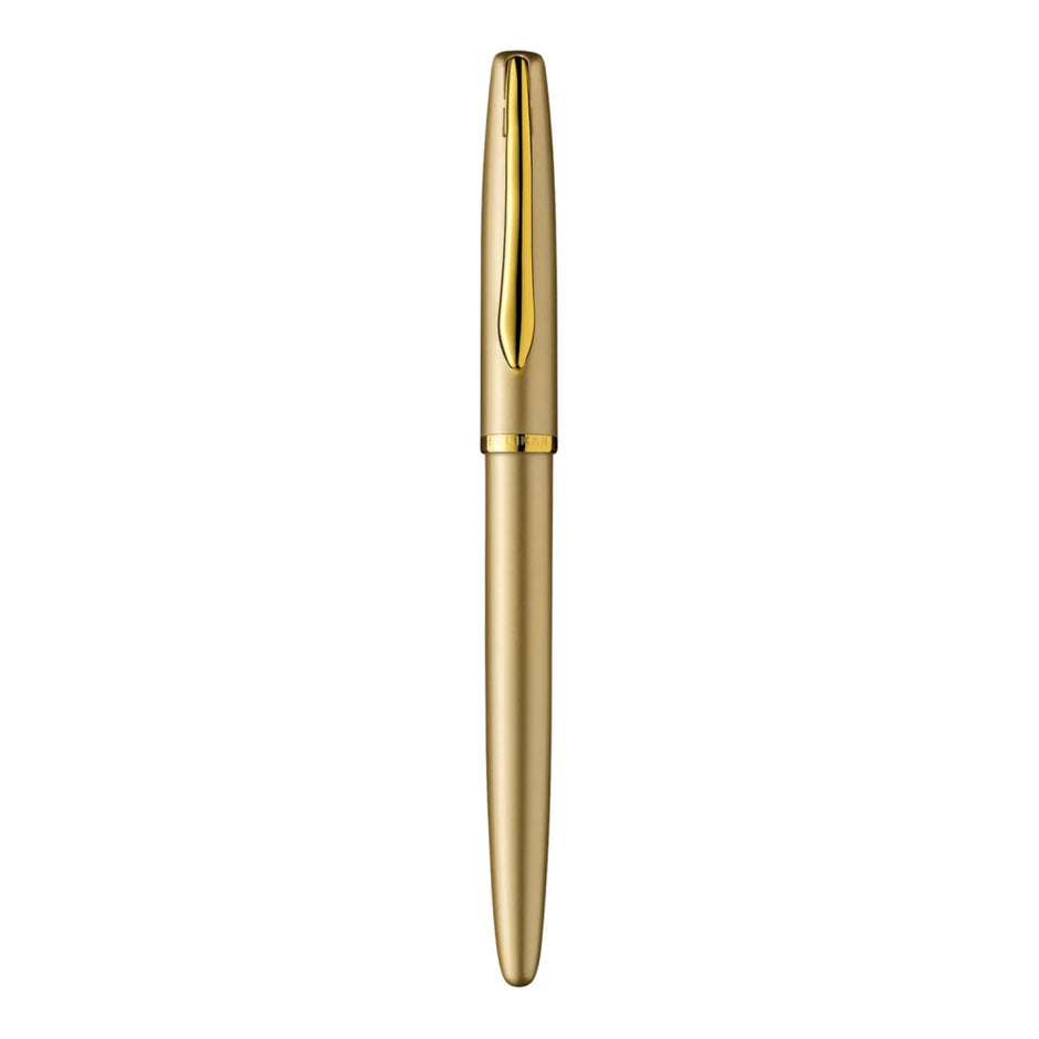 Pelikan Jazz Gold GT fountain pen in gold lacquer finish with polished gold trim and sleek design.