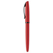 Pelikan Jazz Red Fountain Pen in pearl red lacquer finish with black grip and clip.
