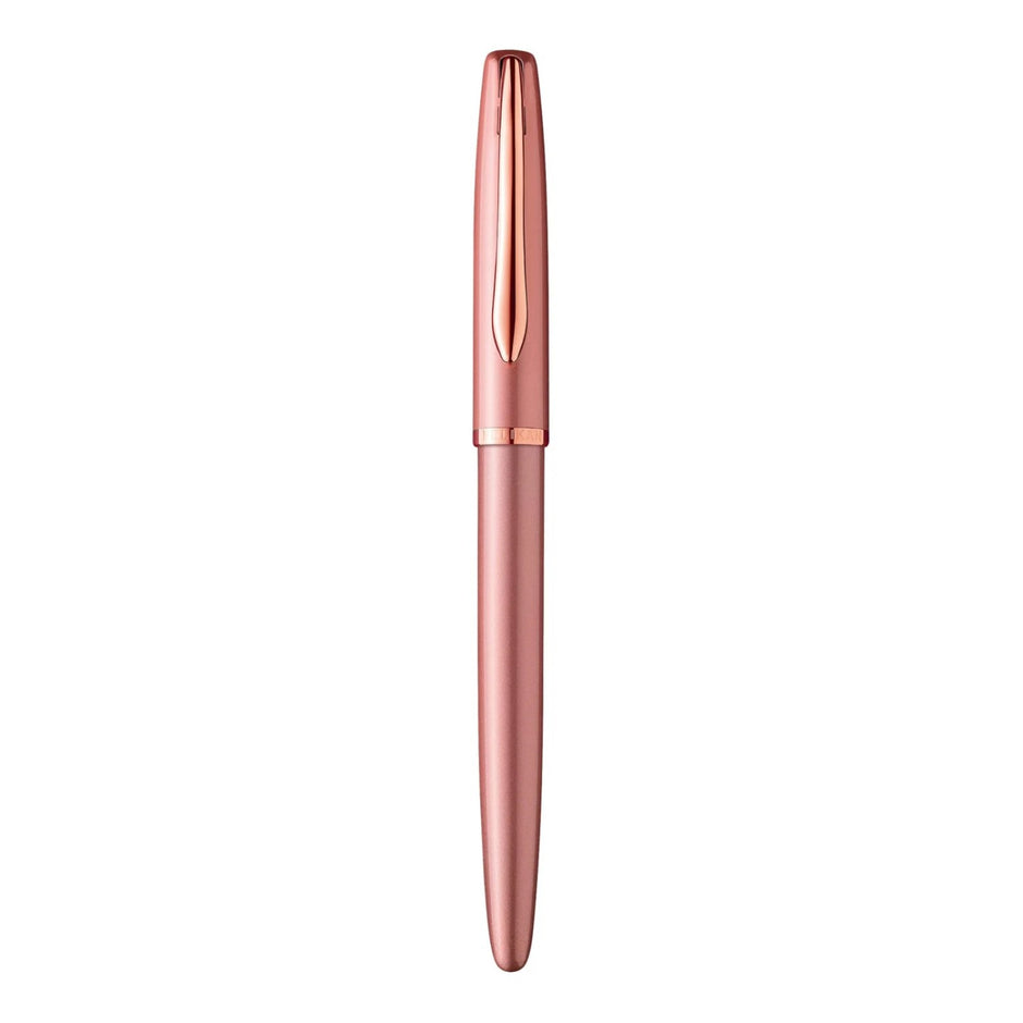 Pelikan Jazz Noble Elegance P36 rose gold fountain pen with a sleek rose gold lacquer finish.