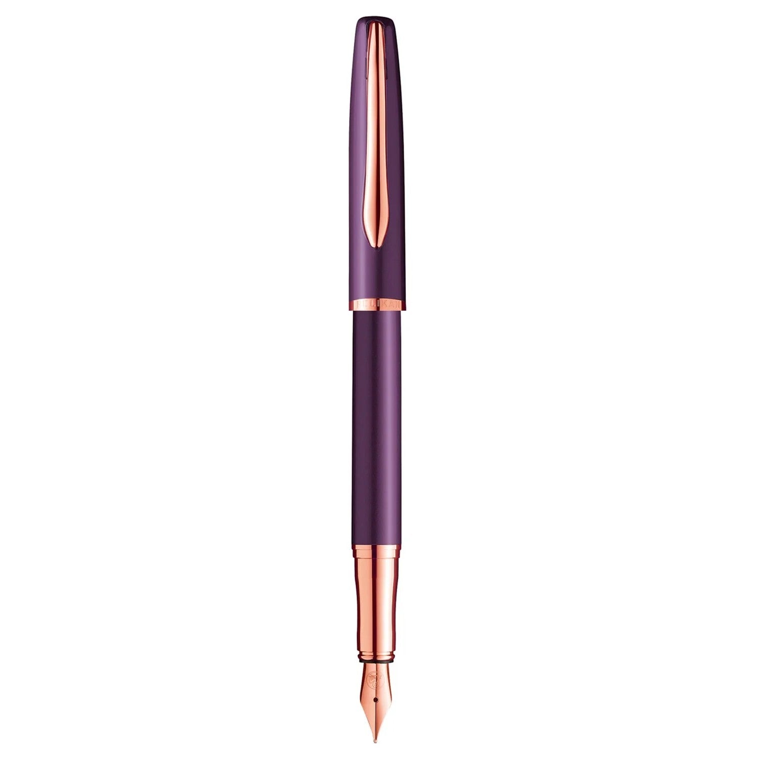 Pelikan Jazz Noble Elegance fountain pen with violet lacquer body and rose gold accents