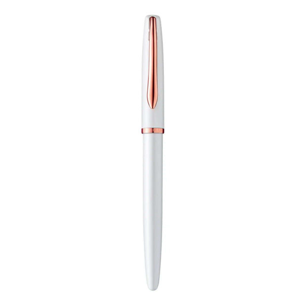 Pelikan Jazz Noble P36 Pearl White RGT premium pearl white fountain pen with rose gold accents.
