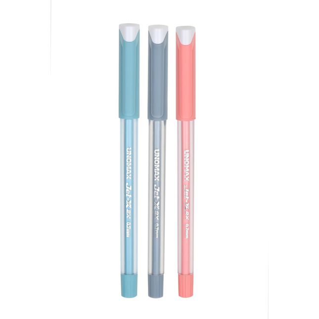 Unomax Jet-X 2X Ball Pen | Ink Colour - Blue, Black and Red