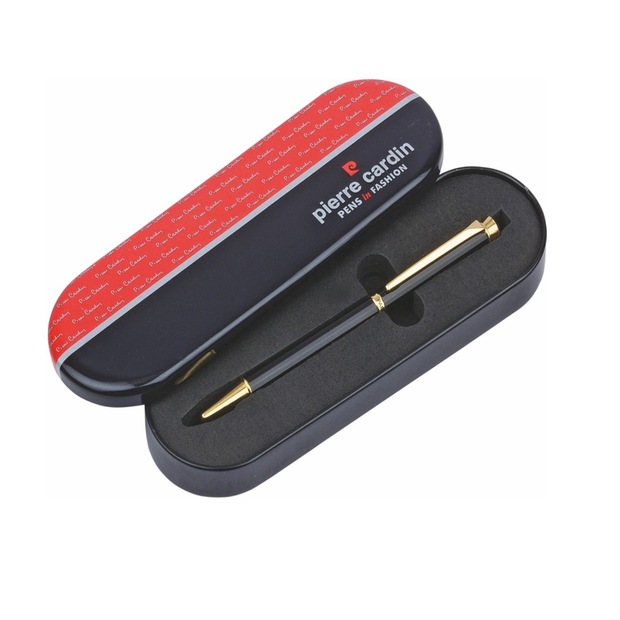 Pierre Cardin Jewel Ball Pen Black Chrome | Ink Colour - Blue