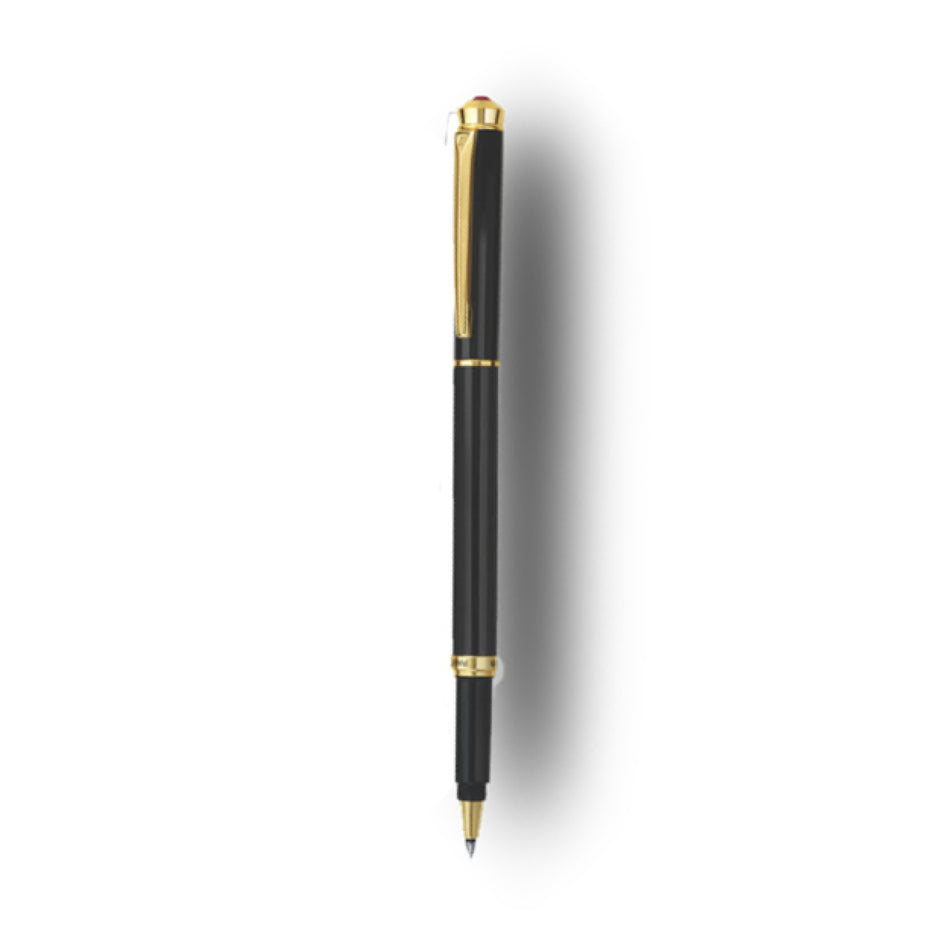 Pierre Cardin Jewel Black Chrome Roller Ball Pen | Ink Colour - Blue