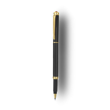 Pierre Cardin Jewel Black Chrome Roller Ball Pen | Ink Colour - Blue