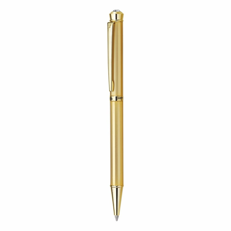 Pierre Cardin Jewel Satin Gold Ball Pen | Ink Colour - Blue