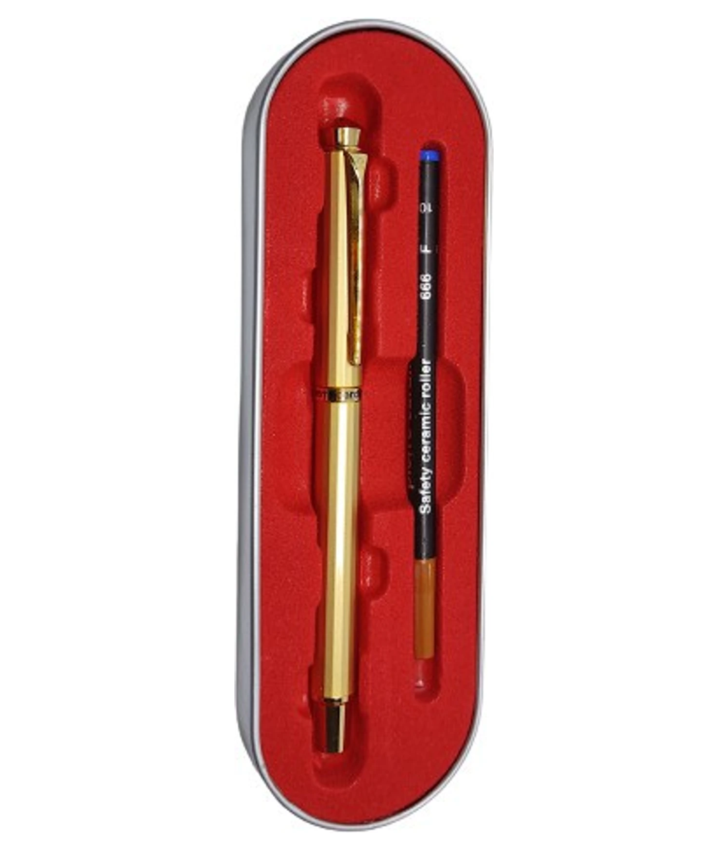 Pierre Cardin Jewel Satin Gold Roller Ball Pen | Ink Colour - Blue