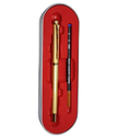 Pierre Cardin Jewel Satin Gold Roller Ball Pen | Ink Colour - Blue