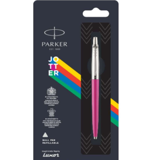 Parker Jotter Standard Chrome Trim Ball Pen | Ink Colour - Blue