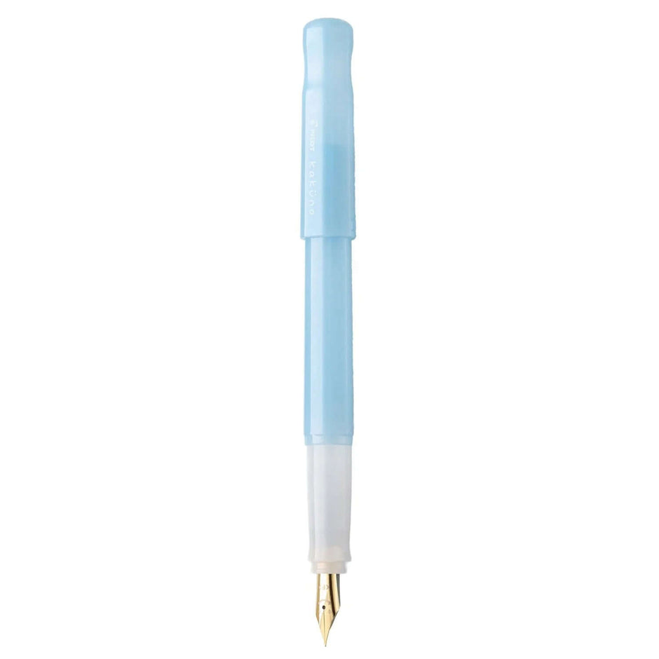 Pilot Kakuno Madoromi Fountain Pen PFKA1 in light blue featuring a gold nib and ergonomic design.