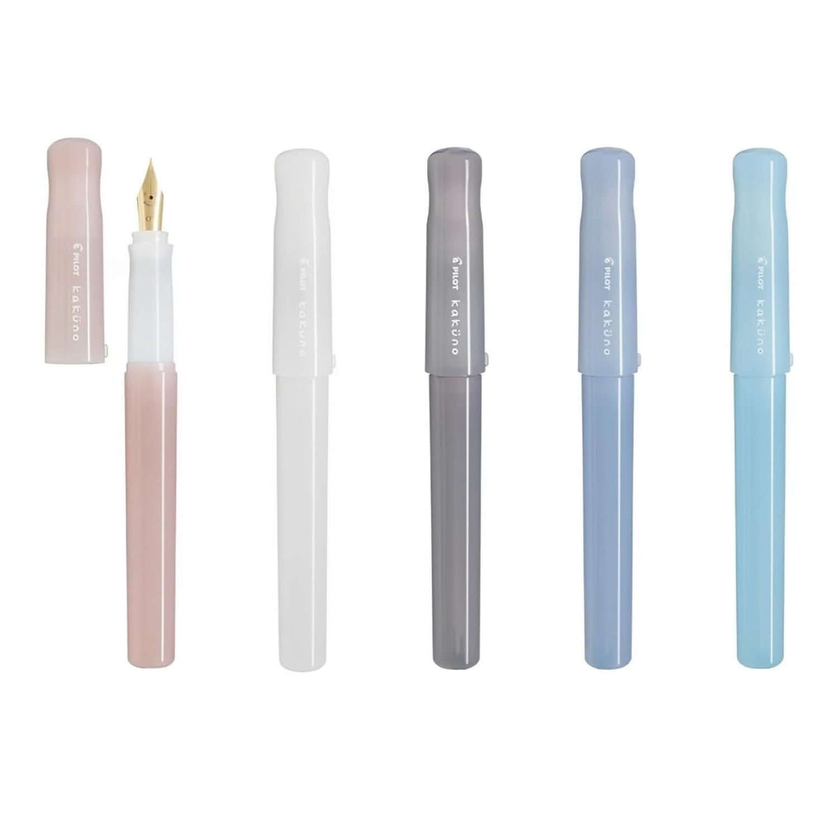 Pilot Kakuno Madoromi Fountain Pen PFKA1 in multiple colors with gold nib and distinctive design.