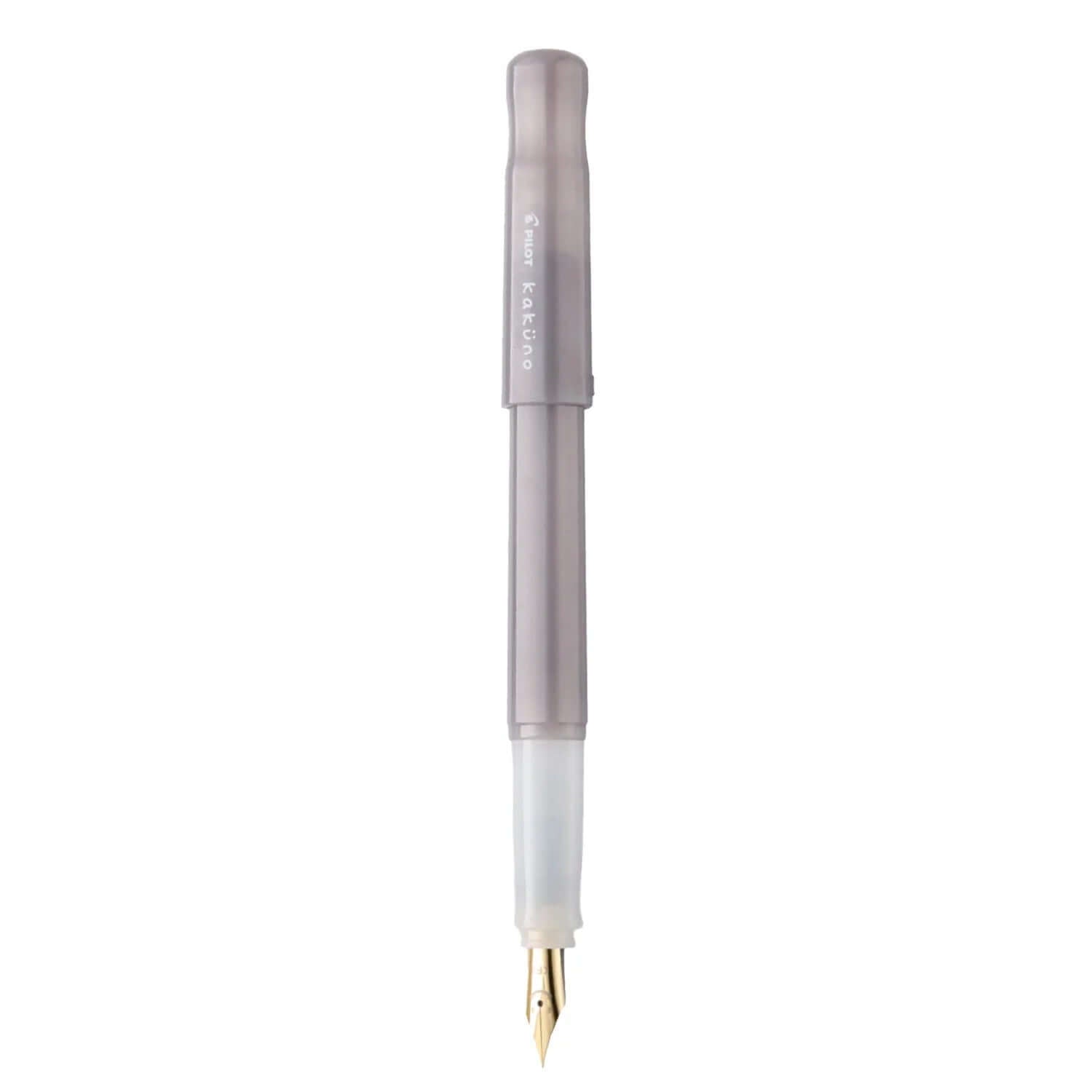 Pilot Kakuno Madoromi Fountain Pen PFKA1 in a sleek gray design with a gold nib for smooth writing.