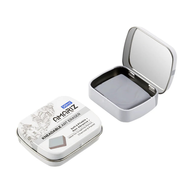 DOMS Amariz Artist Kneadable Eraser | Pack of 1 in opened tin, soft and pliable for precision corrections.