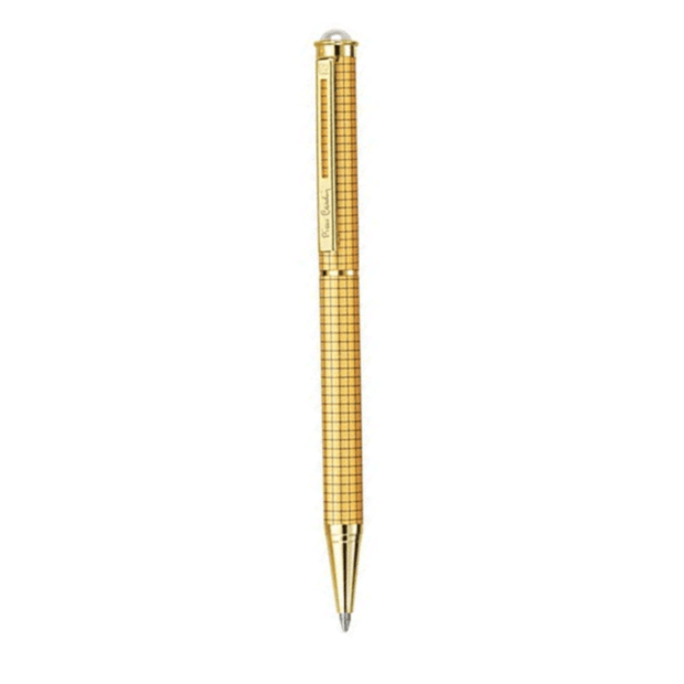 Pierre Cardin Pearl Konark Ball Pen in gold color, designed for smooth writing and ergonomic comfort.