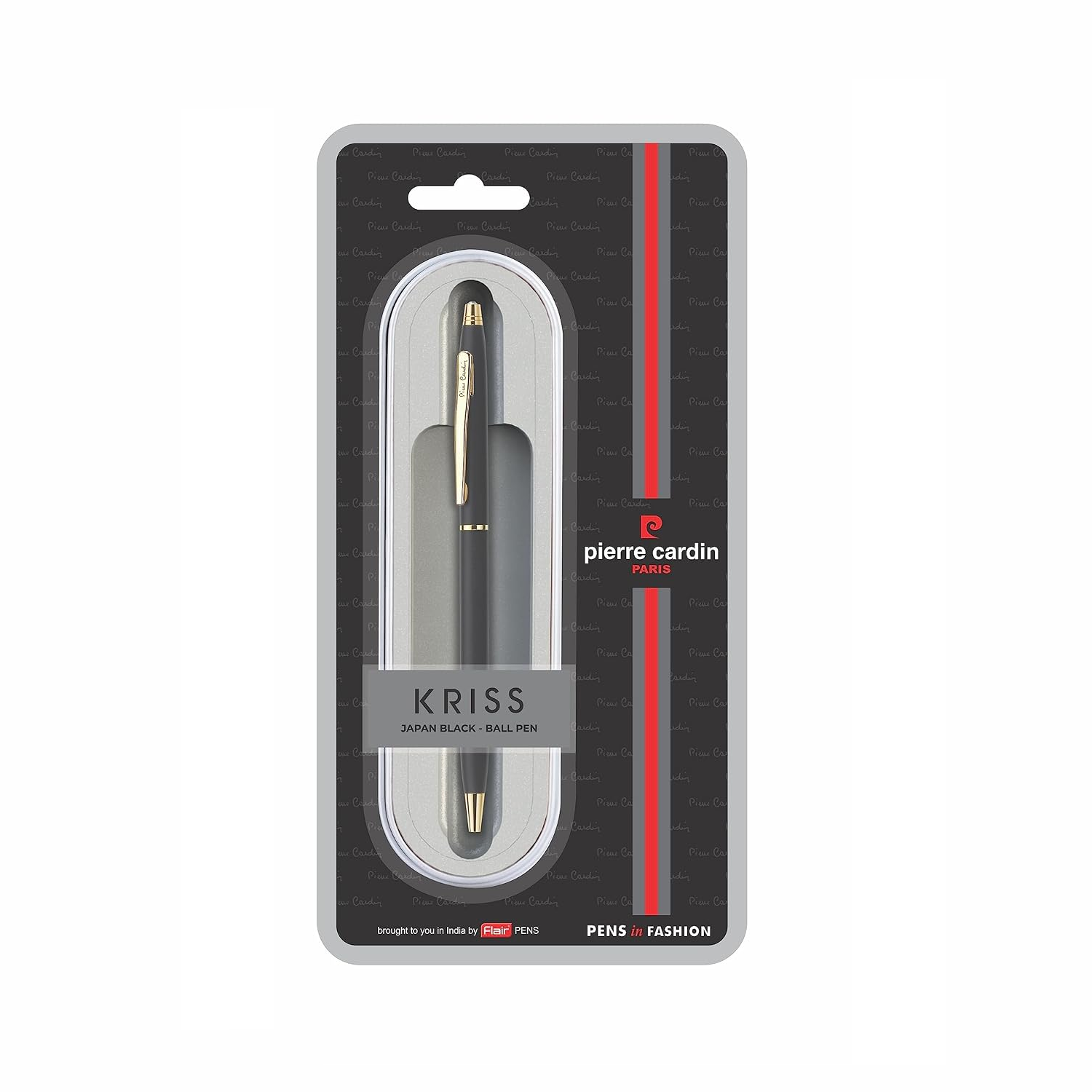 Pierre Cardin Kriss Japan Black Ball Pen | Ink Colour - Blue