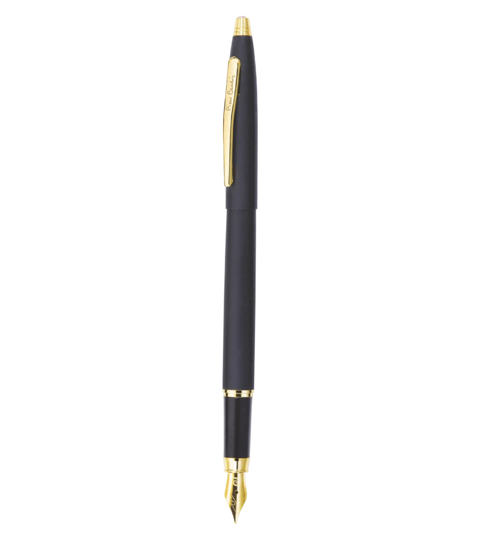 Pierre Cardin Kriss Japan Black Fountain Pen | Includes 1 Converter and 3 Cartridges