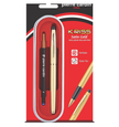 Pierre Cardin Kriss Satin Gold Roller Ball Pen | Ink Colour - Blue