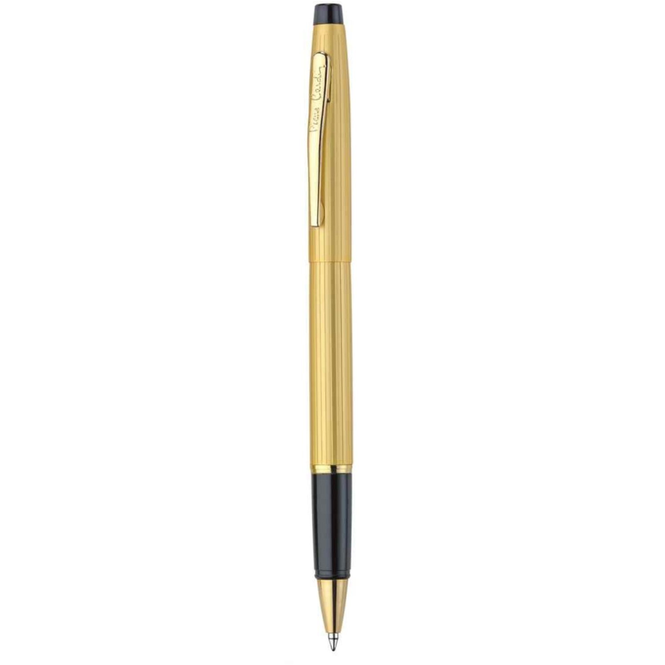 Pierre Cardin Kriss Satin Gold Roller Ball Pen | Ink Colour - Blue
