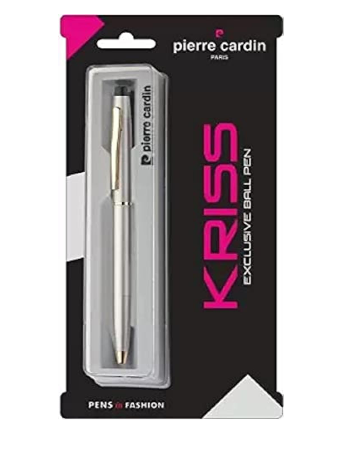 Pierre Cardin Kriss Satin Nickle Ball Pen | Ink Colour - Blue