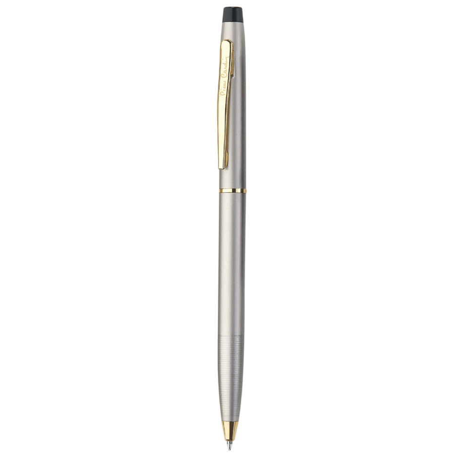 Pierre Cardin Kriss Satin Nickle Ball Pen | Ink Colour - Blue
