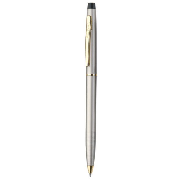 Pierre Cardin Kriss Satin Nickle Ball Pen | Ink Colour - Blue
