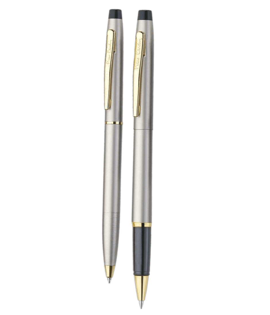 Pierre Cardin  Kriss Satin Nickle Set | Set of Ball Pen and Roller Ball Pen