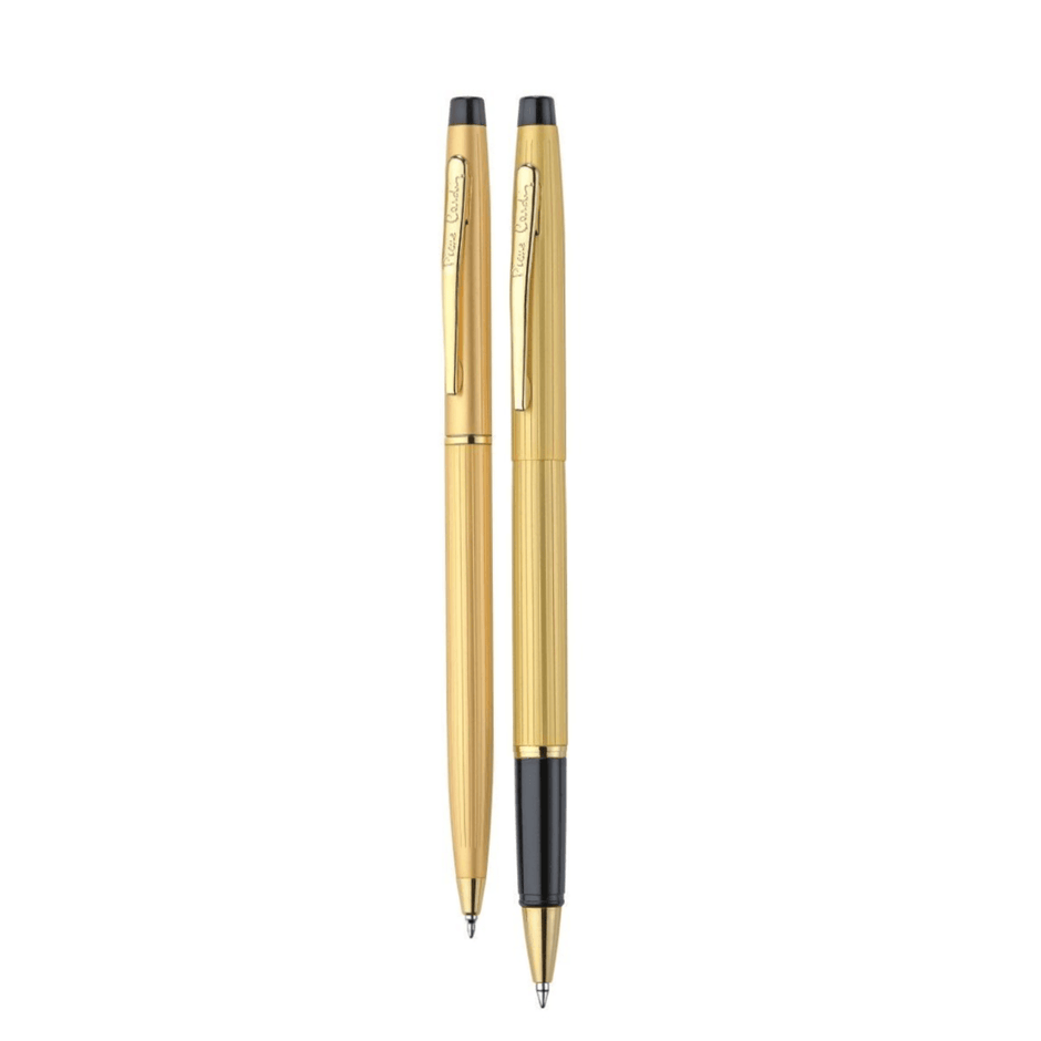 Pierre Cardin  Kriss Satin Gold Set | Set of Ball Pen and Roller Ball Pen