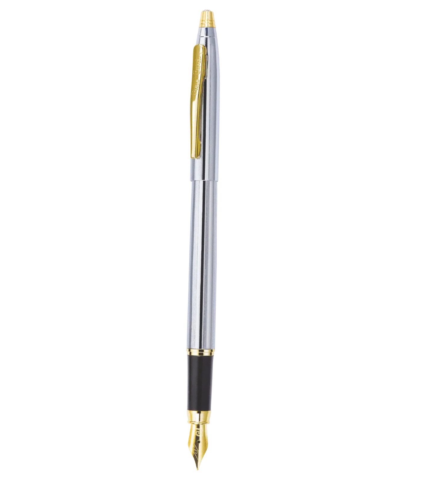 Pierre Cardin Kriss White Gold Fountain Pen | Includes Converter and 3 Cartridges