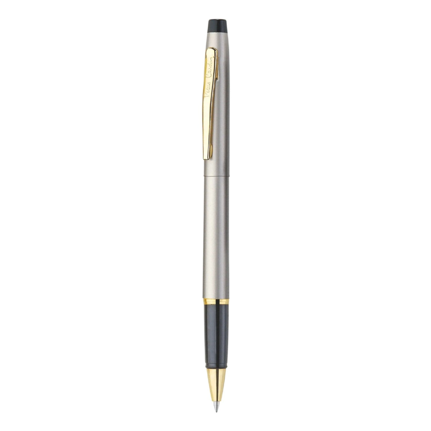 Pierre Cardin Kriss Satin Nickle Roller Pen | Ink Colour - Blue