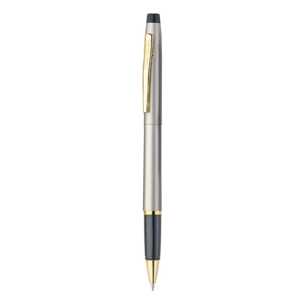 Pierre Cardin Kriss Satin Nickle Roller Pen | Ink Colour - Blue