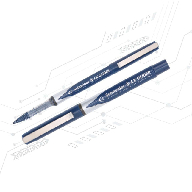 Luxor Schneider LX Glider Roller Ball Pen | Pack of 4 | Ink Colour - Blue, Black, Green with Refill