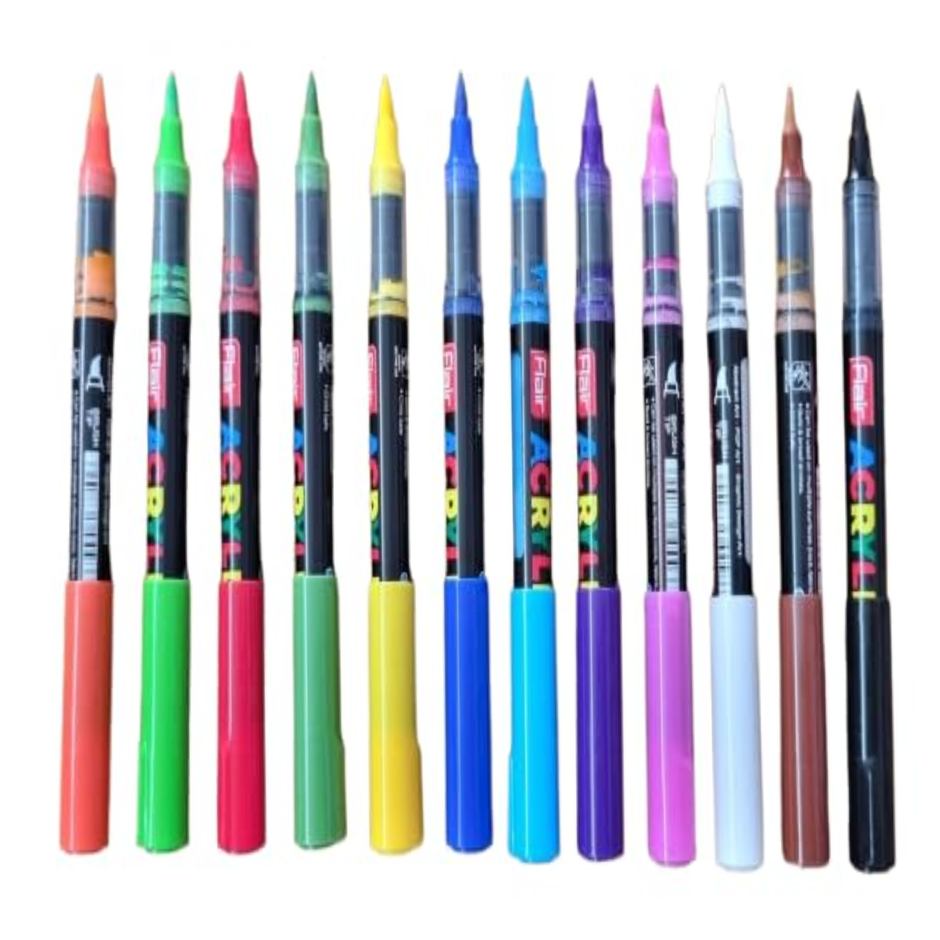 Flair Creative Liquid Acrylic Marker | Set of 12 Shades