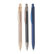 Hauser Lunar Ball Pen | Ink Colour - Blue set of three pens showcasing metal body design and smooth blue ink option