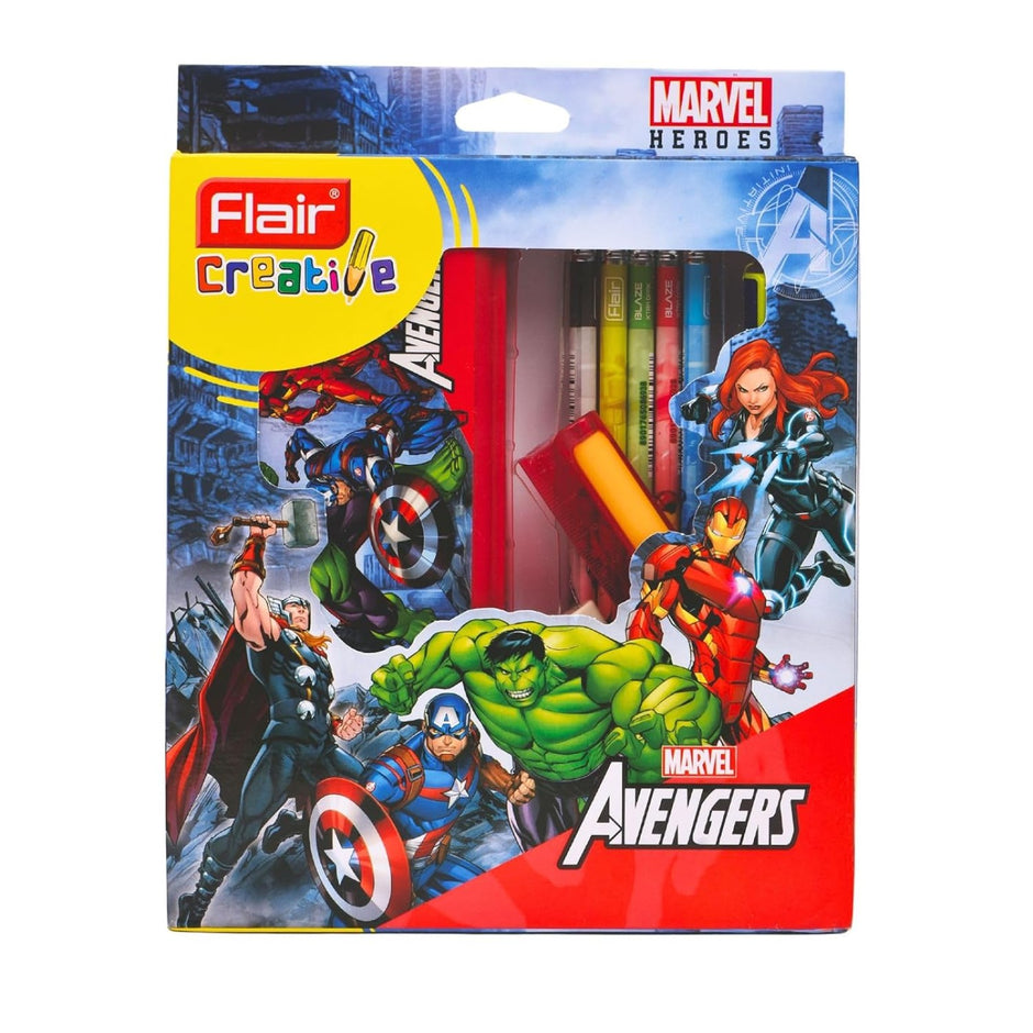 Flair Creative Marvel Avengers 150 Kit | Stationery Kit of 5 Items