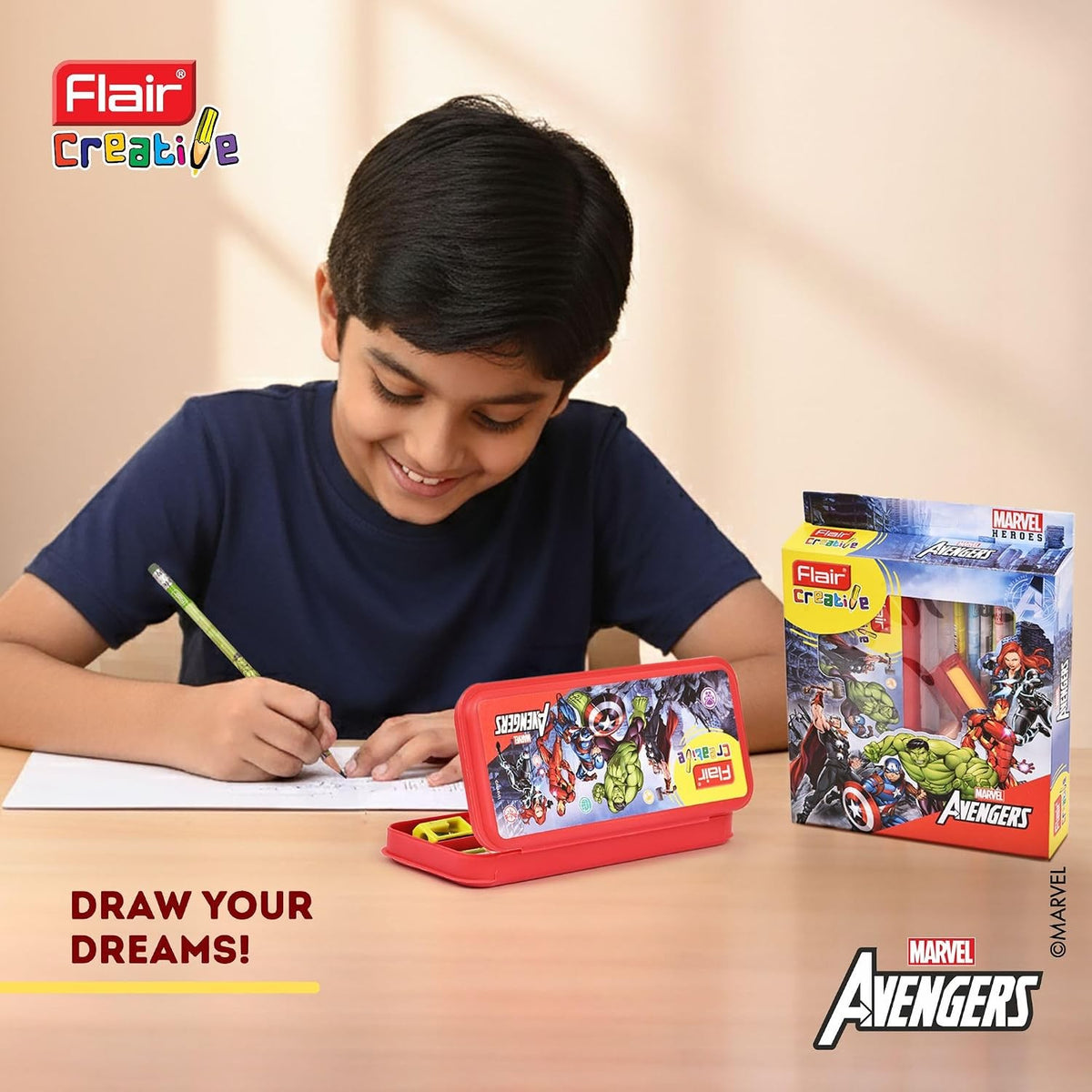 Flair Creative Marvel Avengers 150 Kit | Stationery Kit of 5 Items