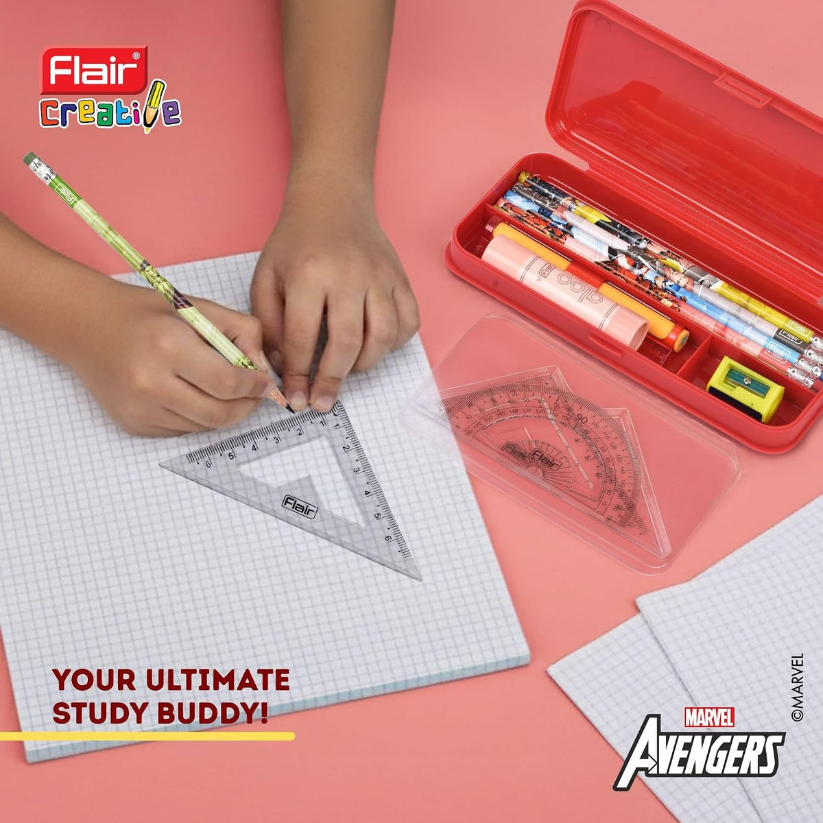 Flair Creative Marvel Avengers 150 Kit | Stationery Kit of 5 Items