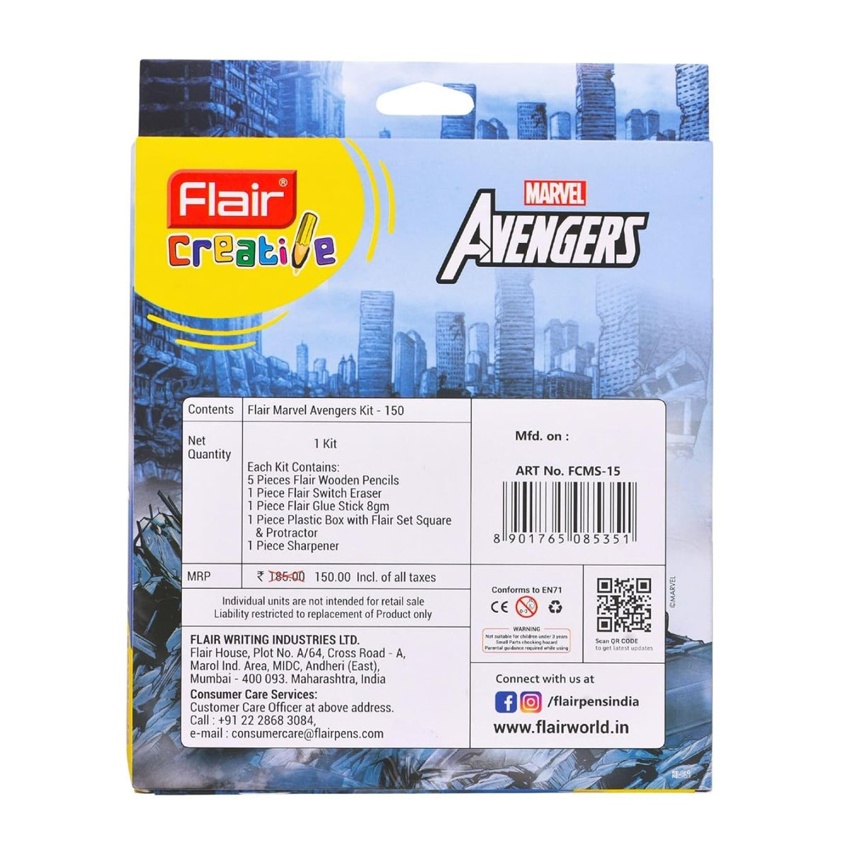 Flair Creative Marvel Avengers 150 Kit | Stationery Kit of 5 Items